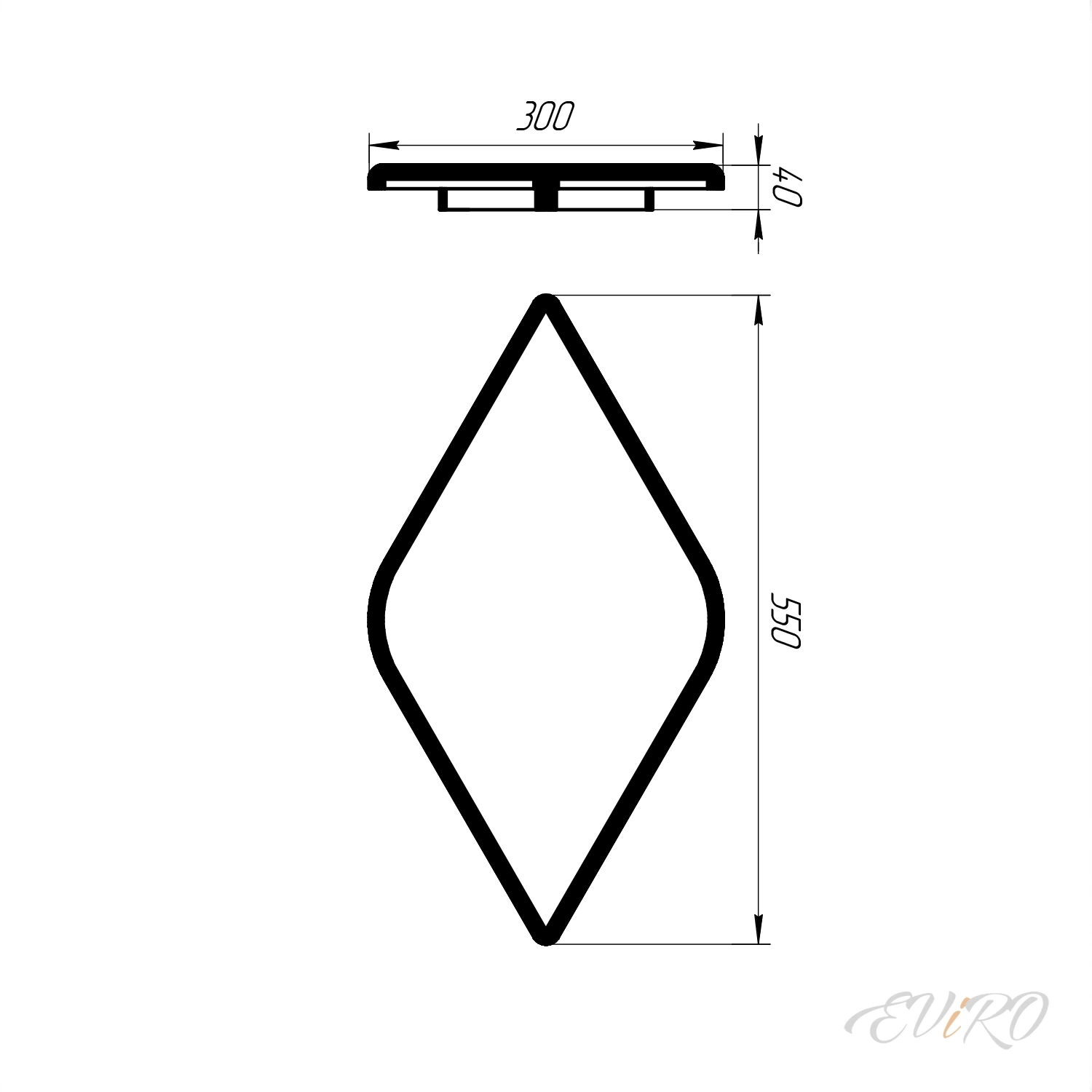 Световая гипсовая 3D панель EViRO Световые ромбы